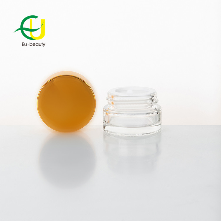 Ecofriendly Empty Frosted Packaging Cream Glass Round 5ml Cosmetic Jar