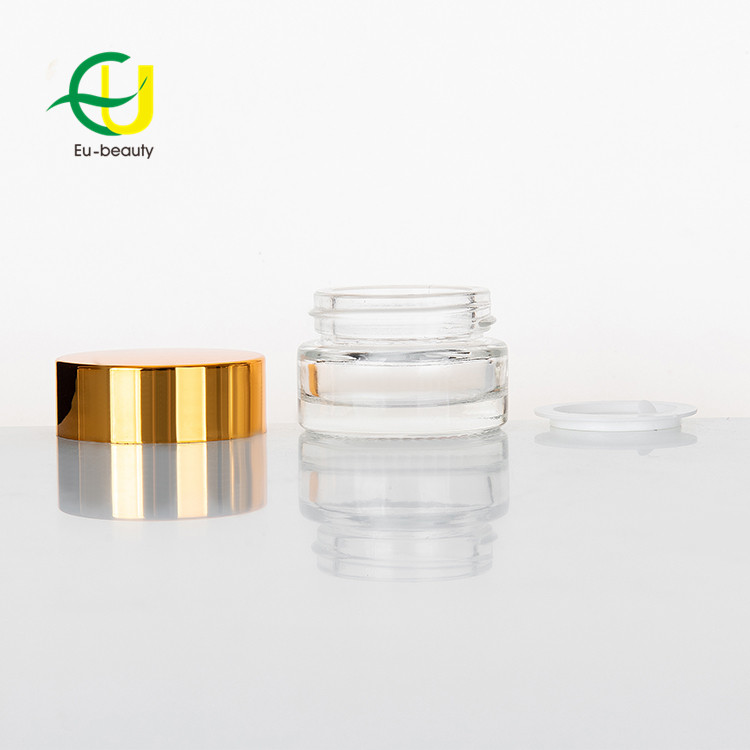 Ecofriendly Empty Frosted Packaging Cream Glass Round 5ml Cosmetic Jar
