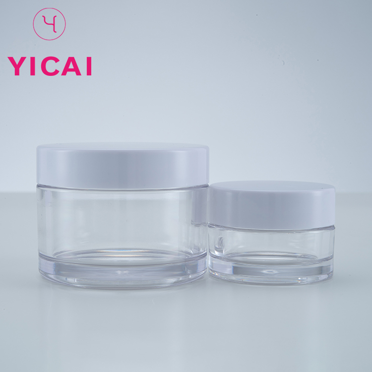 Economical Custom Design 1oz Clear Plastic Cosmetic Cream PETG Jars Airtight