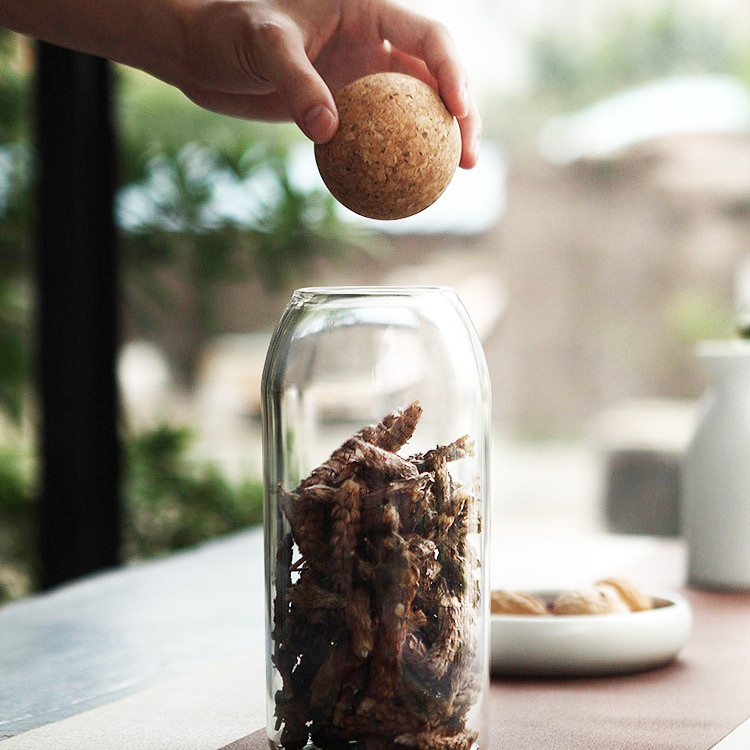 Economy Clear Candy Jars Food Storage Canister Sugar Glass Jar with Airtight Seal Wood Lid Ball