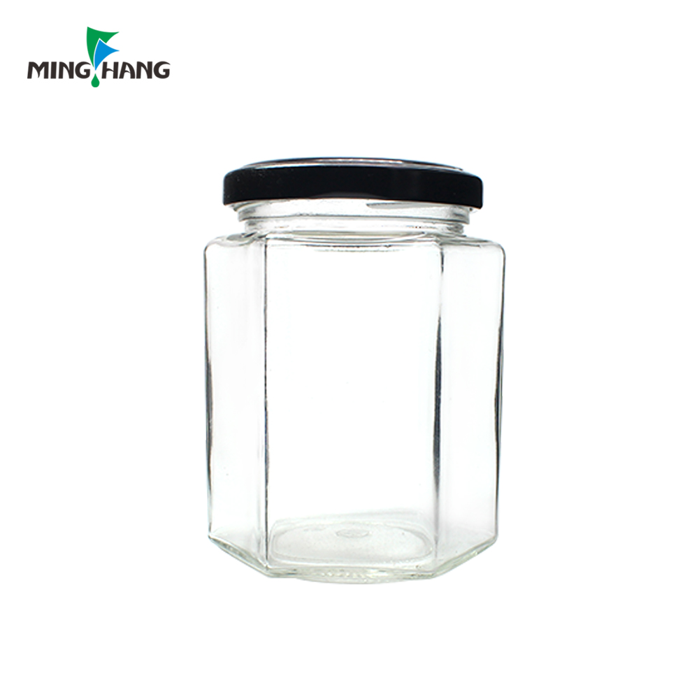 Economy Hexagonal Glass Storage Honey Jar Jam Jars 250g 500 ml mini luxury bear honey jar packaging