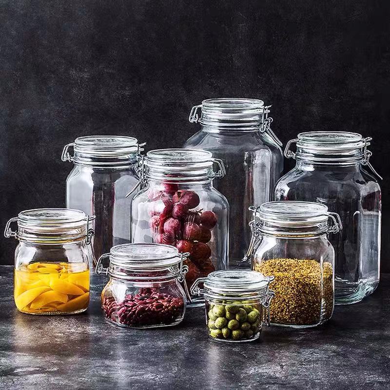 Economy Wholesale 150ml 8oz 16oz Wide Mouth food storage mason glass jar with clip lid