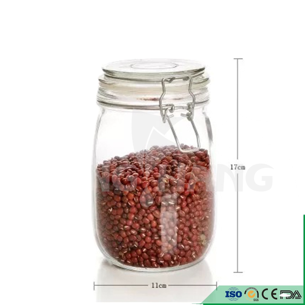 Economy Wholesale 150ml 8oz 16oz Wide Mouth food storage mason glass jar with clip lid