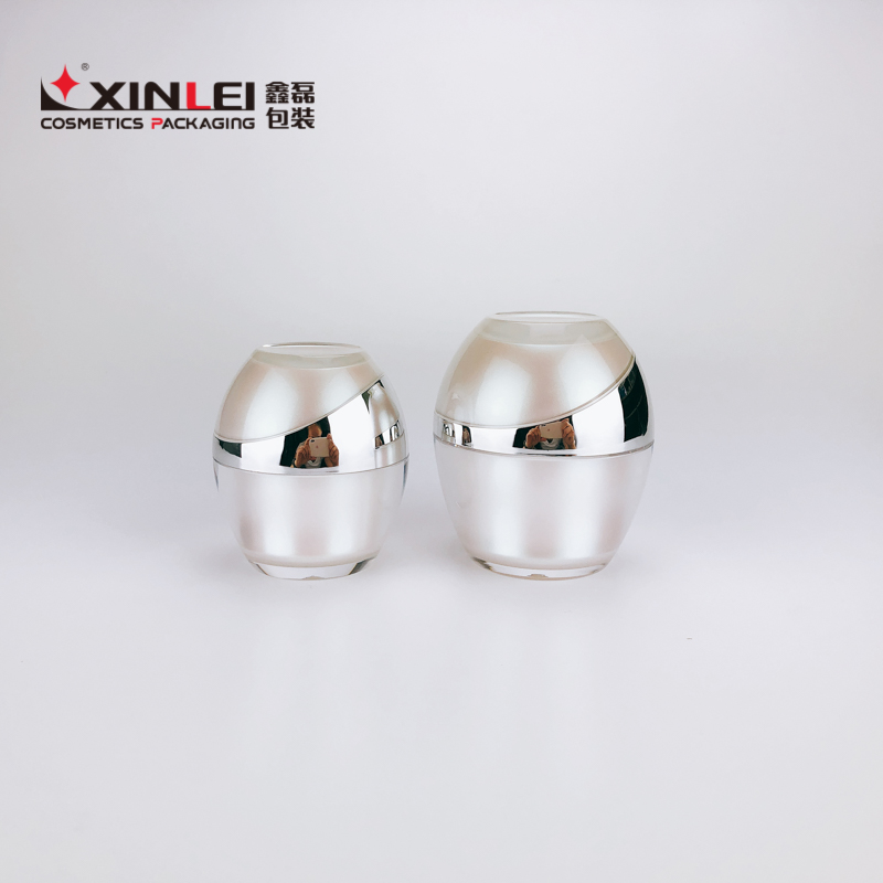 Egg Shape Acrylic Skin Whitening Cream Jar and Face Whitening Cream Jar