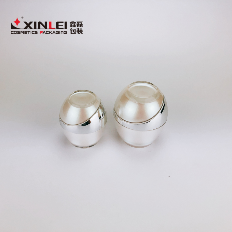 Egg Shape Acrylic Skin Whitening Cream Jar and Face Whitening Cream Jar