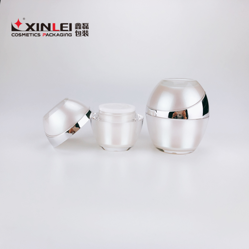 Egg Shape Acrylic Skin Whitening Cream Jar and Face Whitening Cream Jar