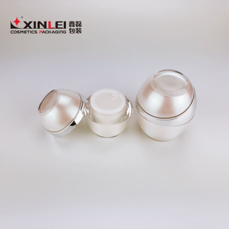 Egg Shape Acrylic Skin Whitening Cream Jar and Face Whitening Cream Jar