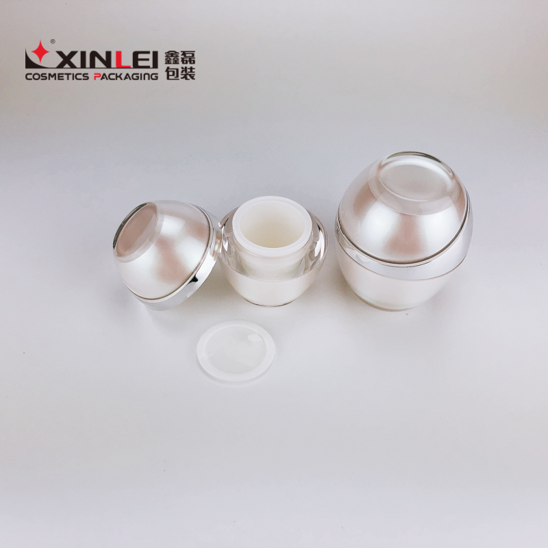 Egg Shape Acrylic Skin Whitening Cream Jar and Face Whitening Cream Jar