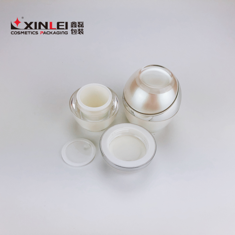 Egg Shape Acrylic Skin Whitening Cream Jar and Face Whitening Cream Jar