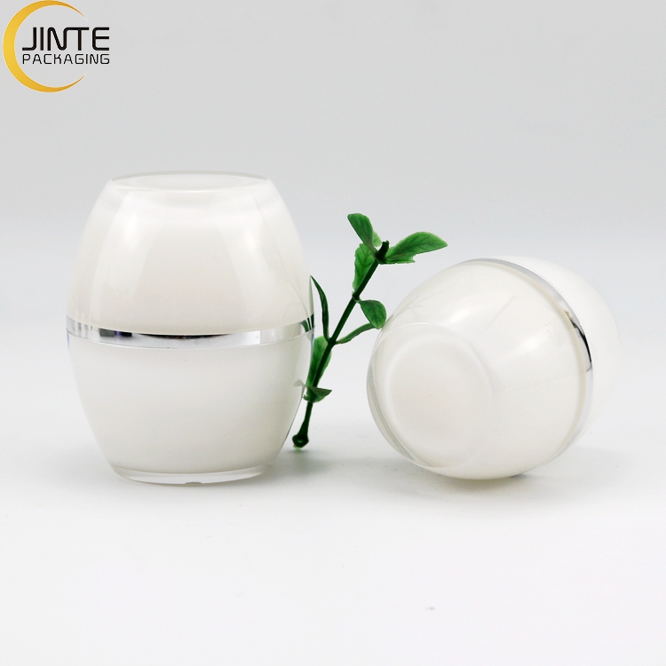 Egg Shaped Acrylic Cream Jar For Cosmetic 0.5oz 1oz