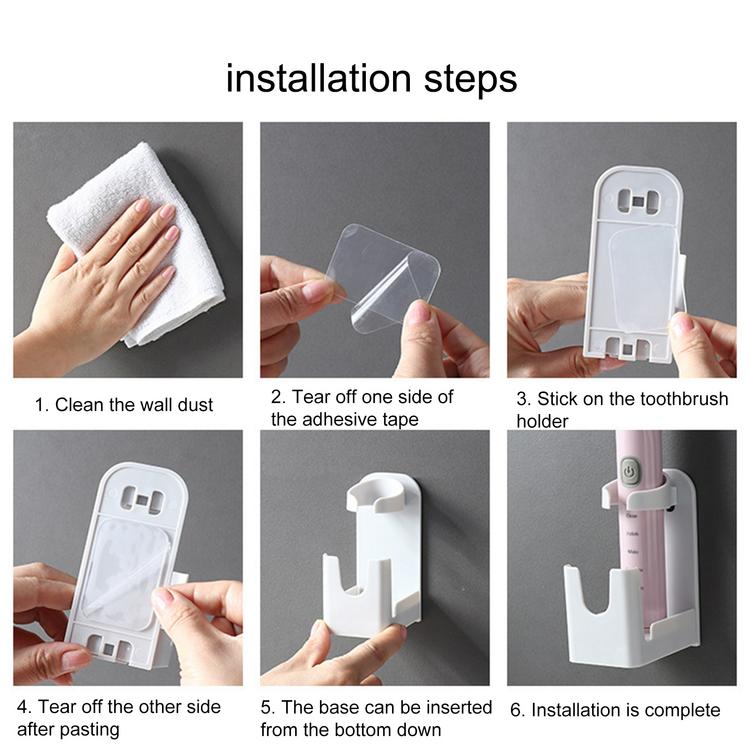 Electric toothbrush holder paste wall hanging free punching creative simple universal toothbrush base storage shelf rack
