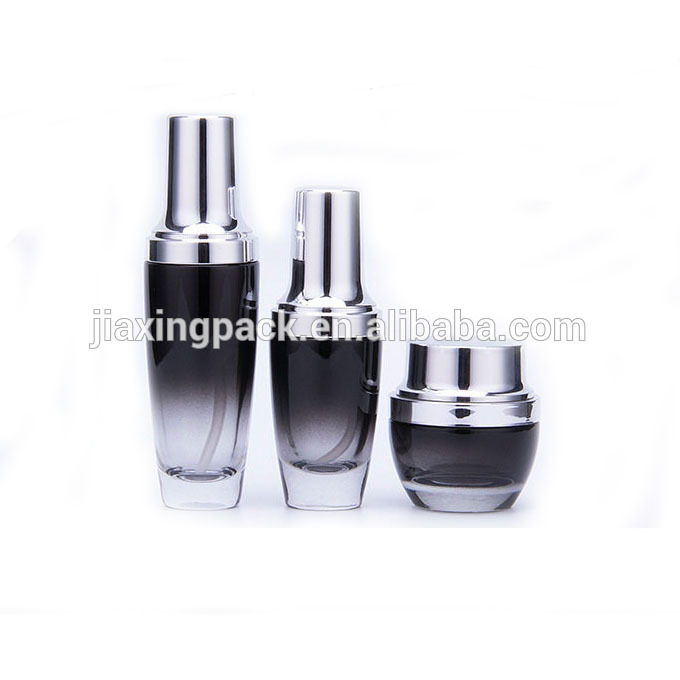 Electroplate glass cosmetic packaging 20g aluminium cream jar lotion pump bottle