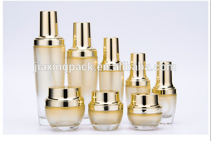 Electroplate glass cosmetic packaging 20g aluminium cream jar lotion pump bottle