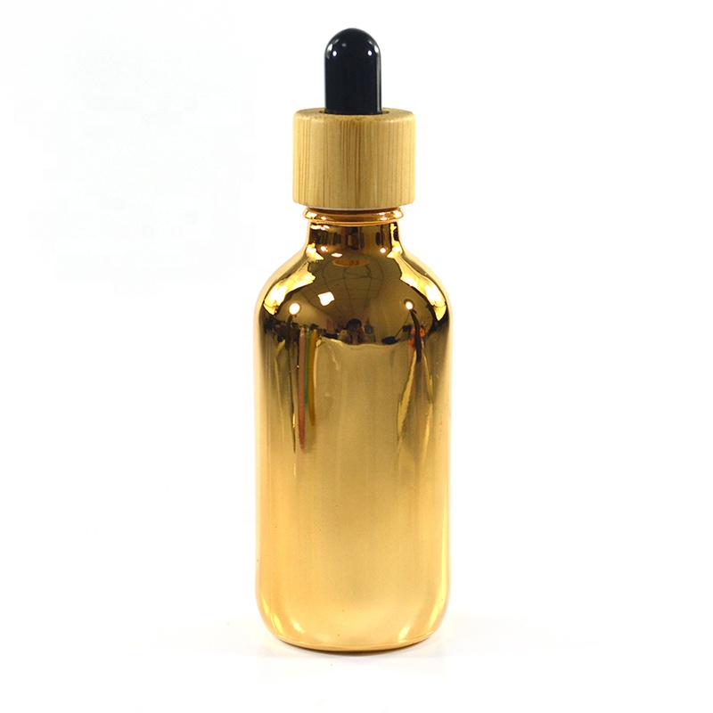 Electroplated 10ml 15ml 30ml 60ml 120ml gold glass dropper bottle for essential oil