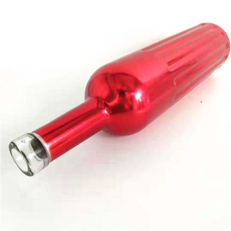 Electroplated custom fingerprint gold sliver color with cork stopper london dry gin glass bottle 500ml