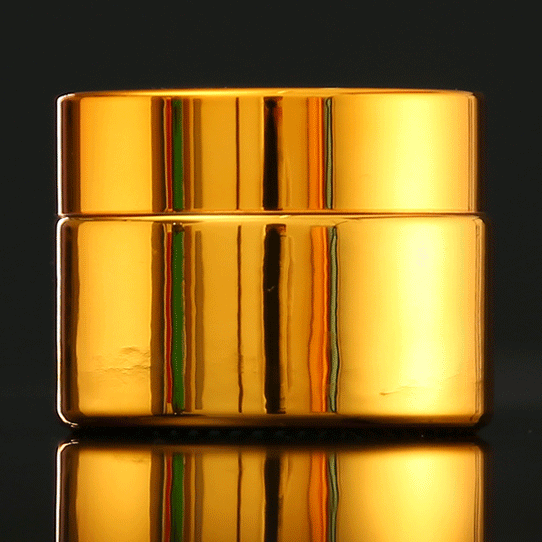 Electroplated golden glass fine oil bottle 5~100ml with gold lid