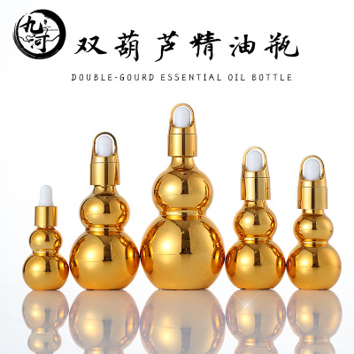 Electroplating golden 100ml glass essential oil dropper bottle with cap