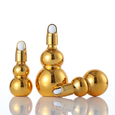 Electroplating golden 100ml glass essential oil dropper bottle with cap