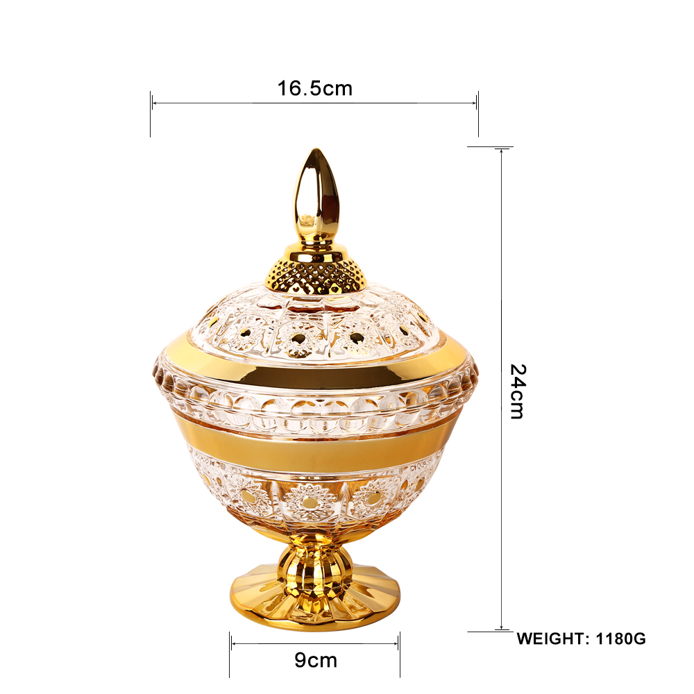 Electroplating painted European glass sugar jar candy jar snacks jar