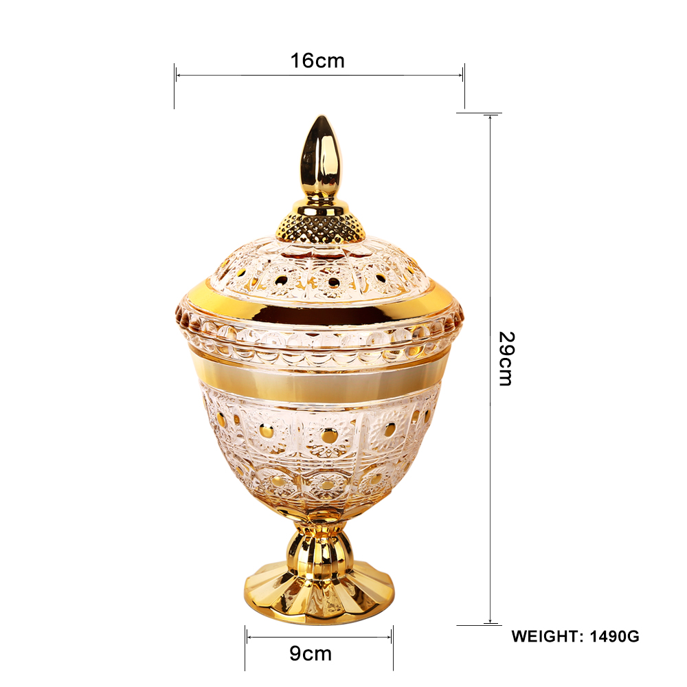 Electroplating painted European glass sugar jar candy jar snacks jar