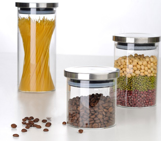 Elegance Borosilicate Glass Jar Shelf-Friendly Square Storage Jar with Lid