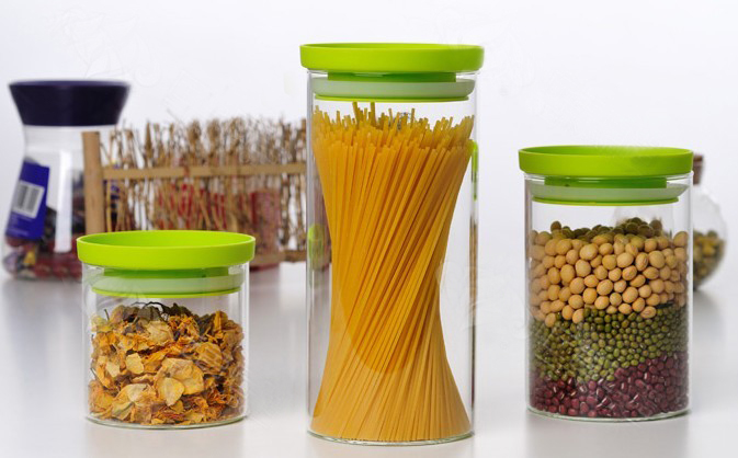 Elegance Borosilicate Glass Jar Shelf-Friendly Square Storage Jar with Lid