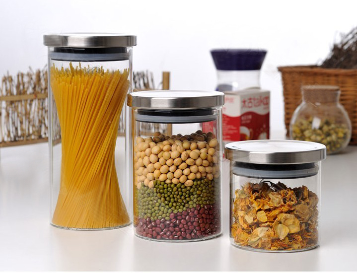 Elegance Borosilicate Glass Jar Shelf-Friendly Square Storage Jar with Lid