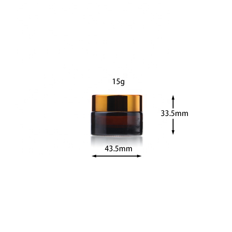 Elegant 15g 30g 50g 100g Cosmetic Round Amber Black Glass Container Cream Jars