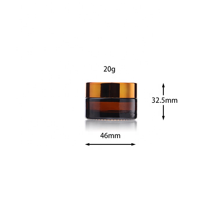 Elegant 15g 30g 50g 100g Cosmetic Round Amber Black Glass Container Cream Jars