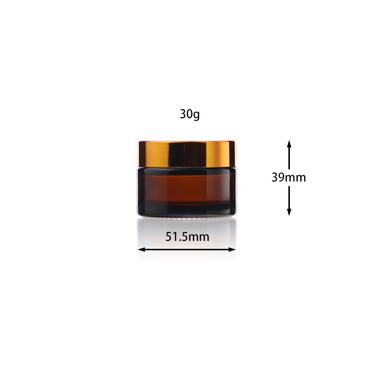 Elegant 15g 30g 50g 100g Cosmetic Round Amber Black Glass Container Cream Jars