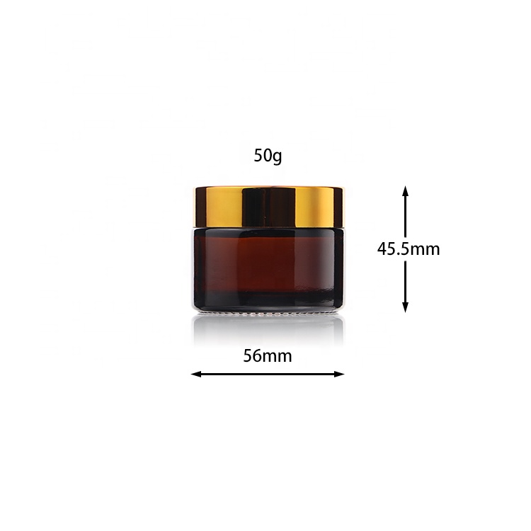 Elegant 15g 30g 50g 100g Cosmetic Round Amber Black Glass Container Cream Jars