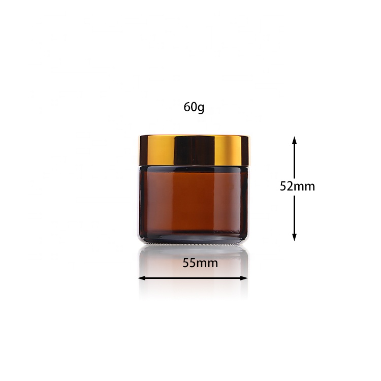 Elegant 15g 30g 50g 100g Cosmetic Round Amber Black Glass Container Cream Jars
