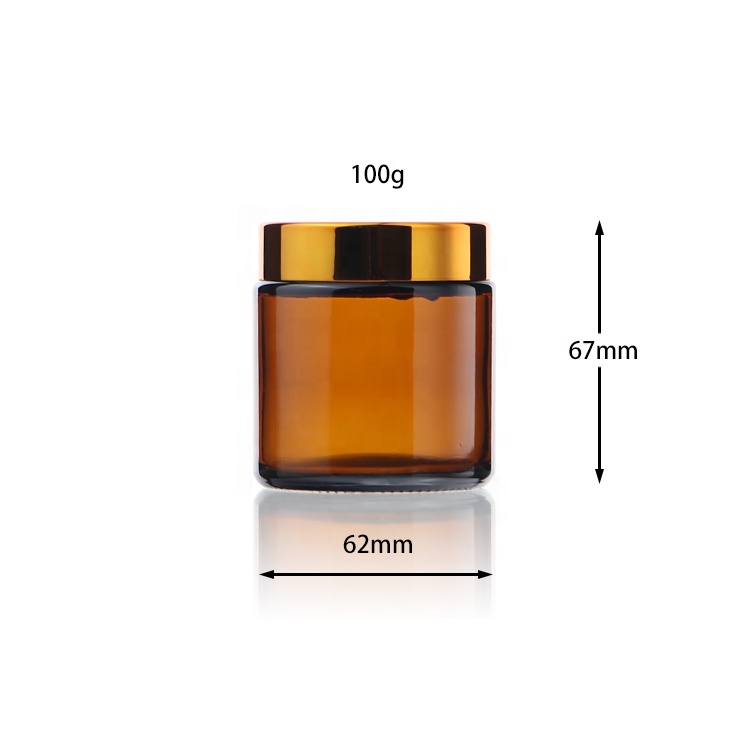 Elegant 15g 30g 50g 100g Cosmetic Round Amber Black Glass Container Cream Jars