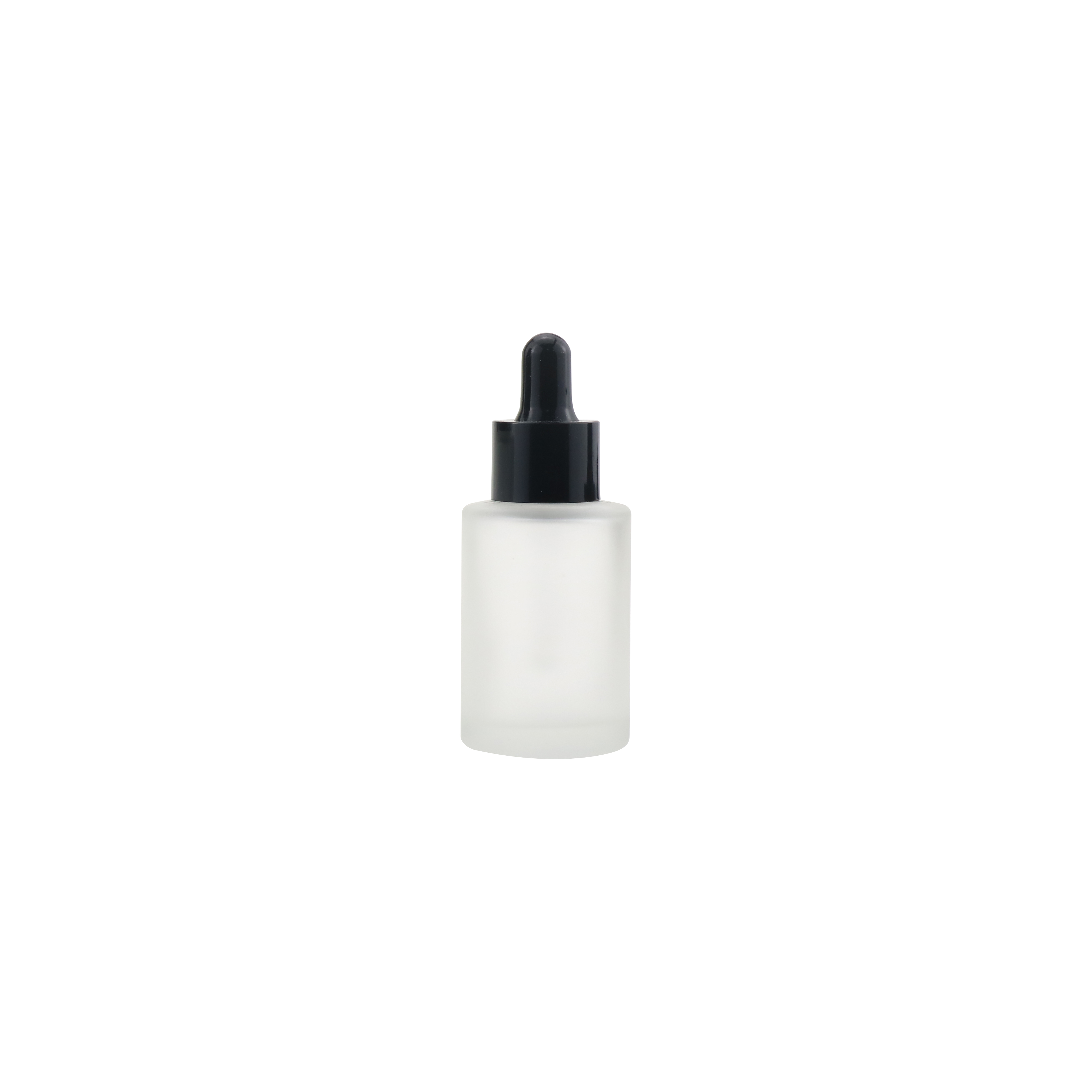 Elegant 20ml 30ml 40ml 50ml flat shoulder amber clear frosted glass dropper bottle for serum cosmetic