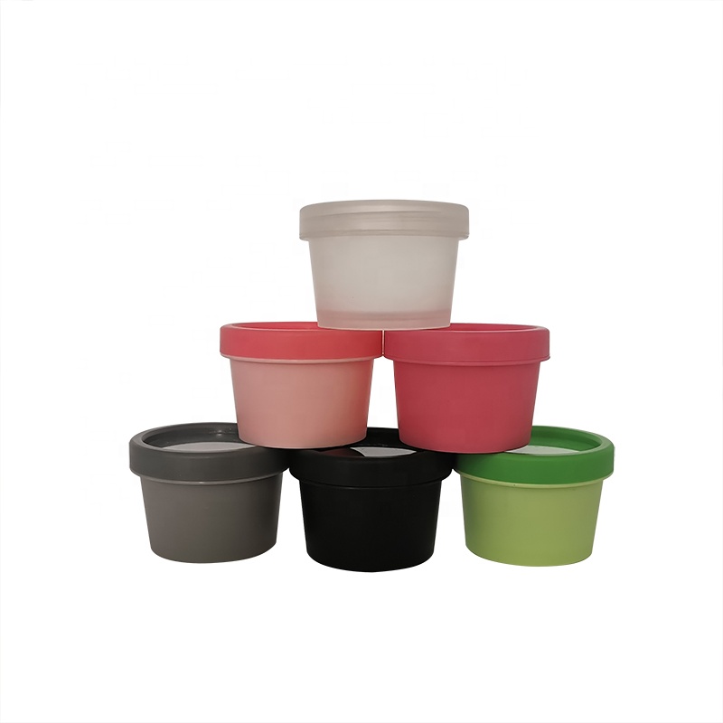 Elegant 50g 100g round white black clear pot pink gray green yellow pp cosmetic empty plastic face eye cream jar