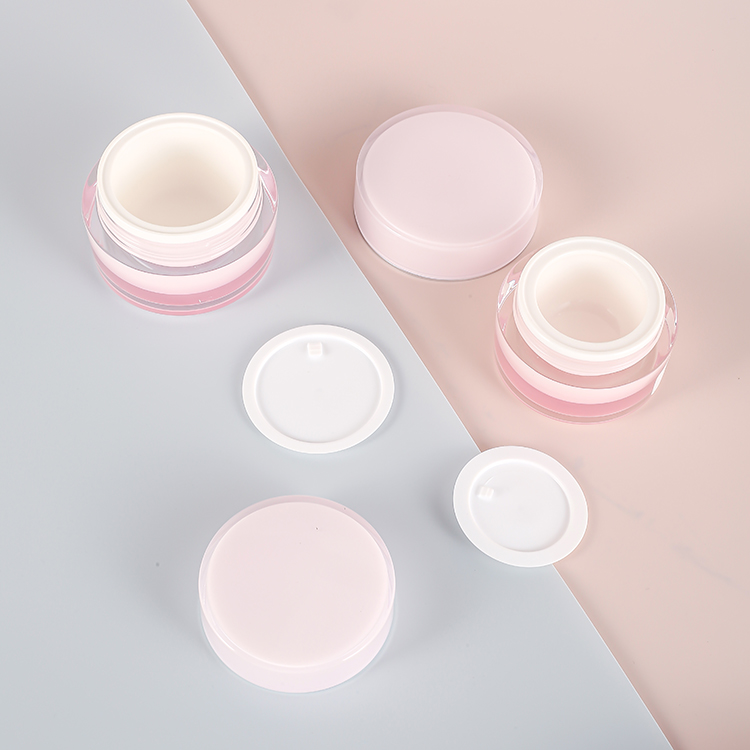 Elegant 50g Pink cosmetic acrylic jar