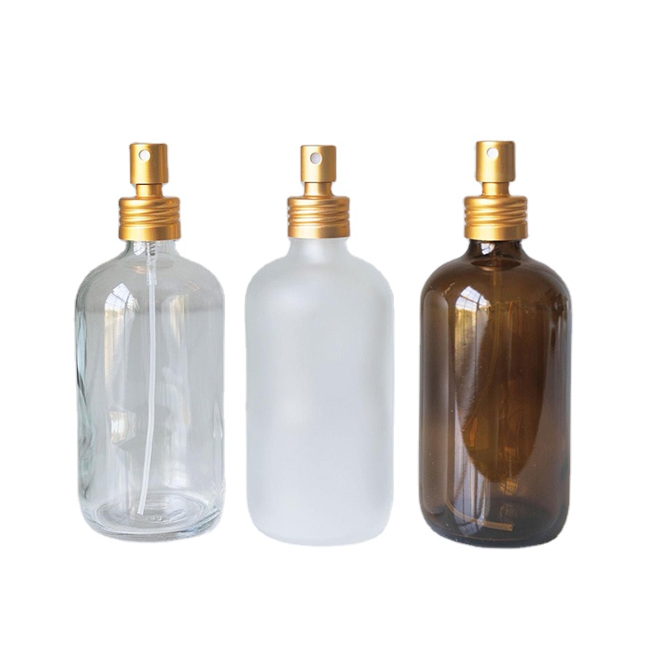 Elegant Cleaning Glass Bottle 250ml 500ml Fine Mist Spray Bottle With Gold Nozzle Pump