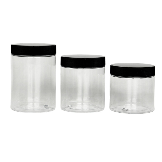 Elegant Cosmetic Container Face Loose Powder Personal Care 250g 300g Clear PET Plastic Lotion Cream Jar