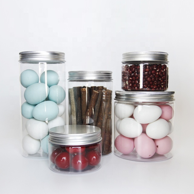 Elegant Cosmetic Container Face Loose Powder Personal Care 250g 300g Clear PET Plastic Lotion Cream Jar