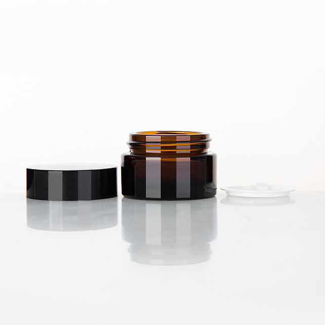 Elegant Cosmetic Container Facial Mask 30g 50g 100g Clear glass Lotion Cream Jar With Childproof Lid