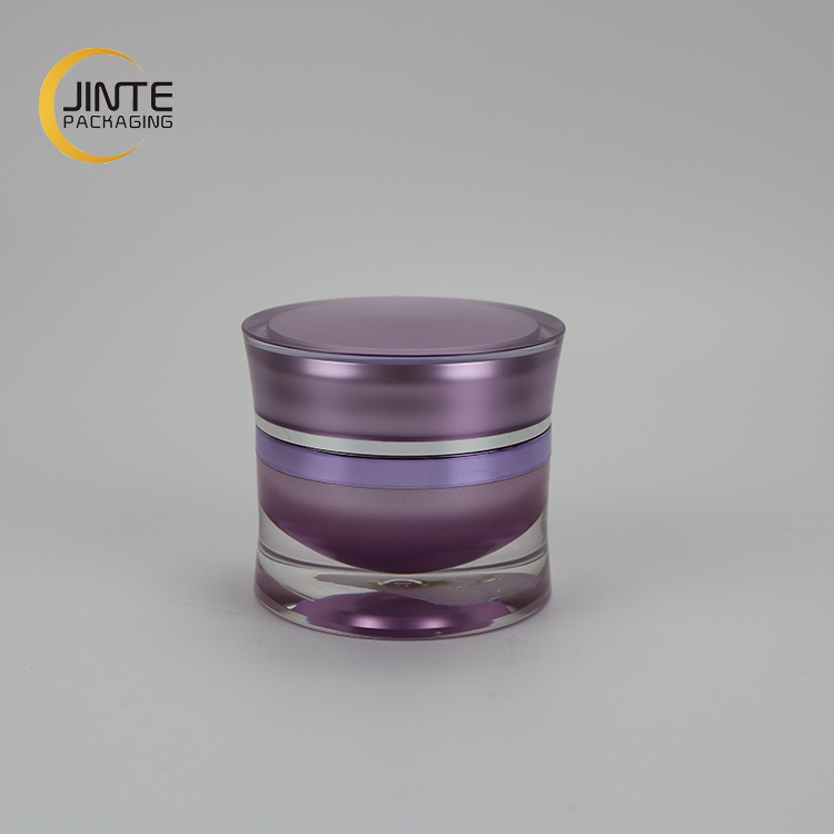 Elegant Lavender Cosmetic Jar 15ml 30ml 50ml With Narrow Waist Line