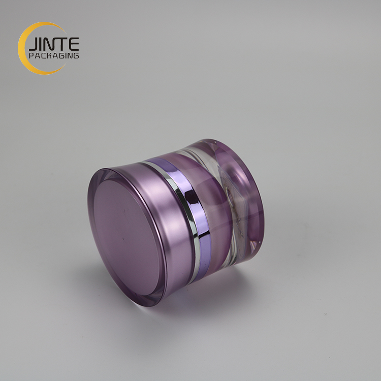 Elegant Lavender Cosmetic Jar 15ml 30ml 50ml With Narrow Waist Line