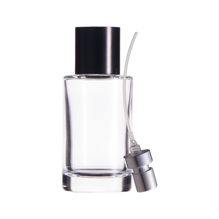 Elegant Luxurious Empty Transparent 50ml Round Glass Magnetic Perfume Spray Bottles