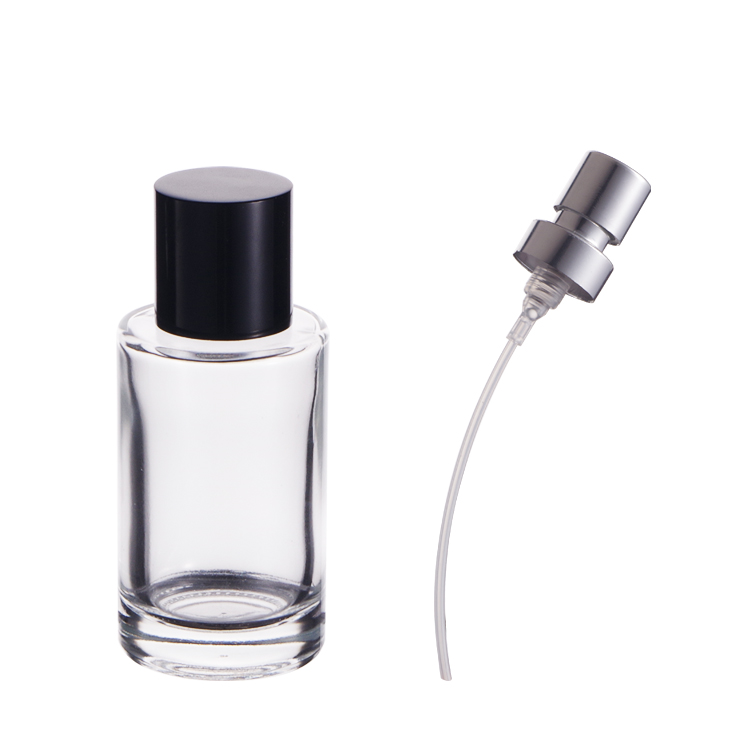 Elegant Luxurious Empty Transparent 50ml Round Glass Magnetic Perfume Spray Bottles