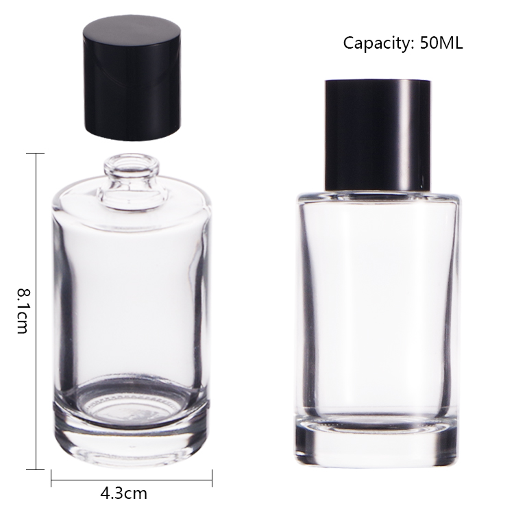 Elegant Luxurious Empty Transparent 50ml Round Glass Magnetic Perfume Spray Bottles