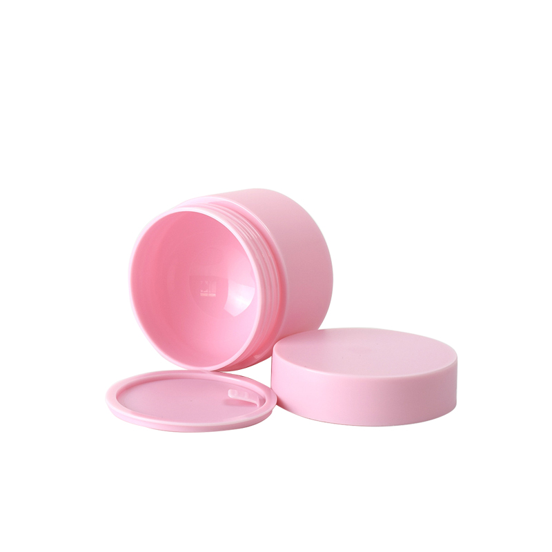 Elegant PP Cosmetic Jars Fancy Double Walled Cosmetic Containers plastic cream Jars Luxury Plastic Jars with colored lids