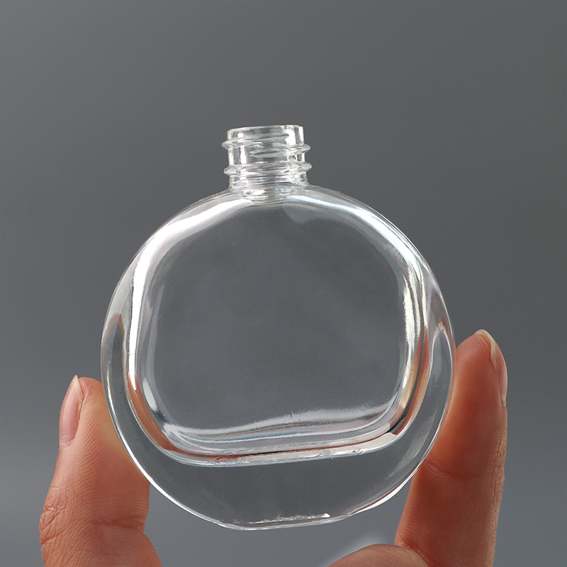 Elegant Transparent Glass Cosmetic 25ml Round Perfume Empty Bottle