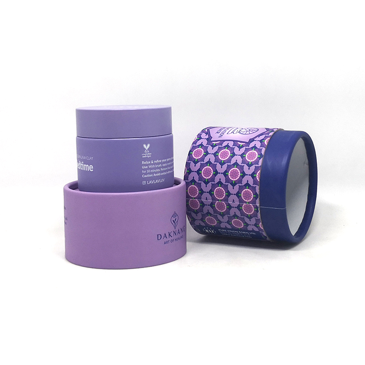 Elegant design cream container 50ml purple ceramic white glass cosmetic jar