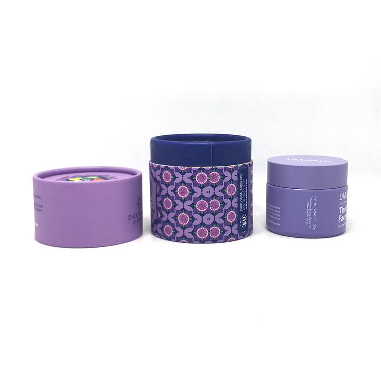 Elegant design cream container 50ml purple ceramic white glass cosmetic jar