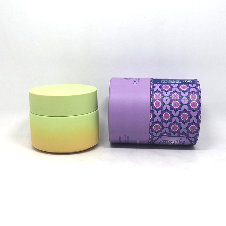 Elegant design cream container 50ml purple ceramic white glass cosmetic jar